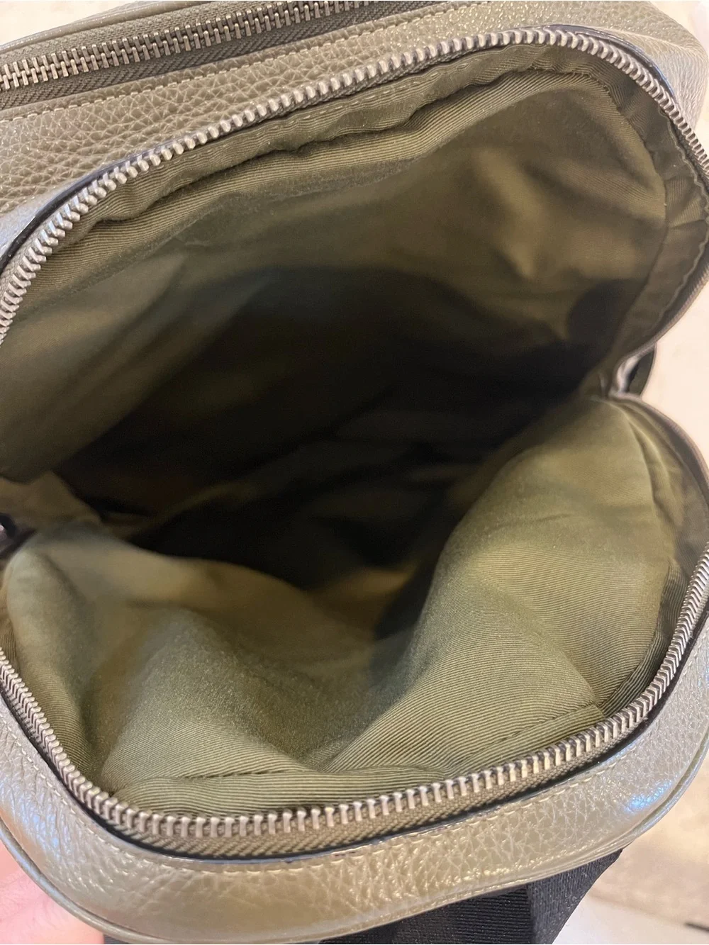 Coach Olive Green Pebbled Leather Backpack